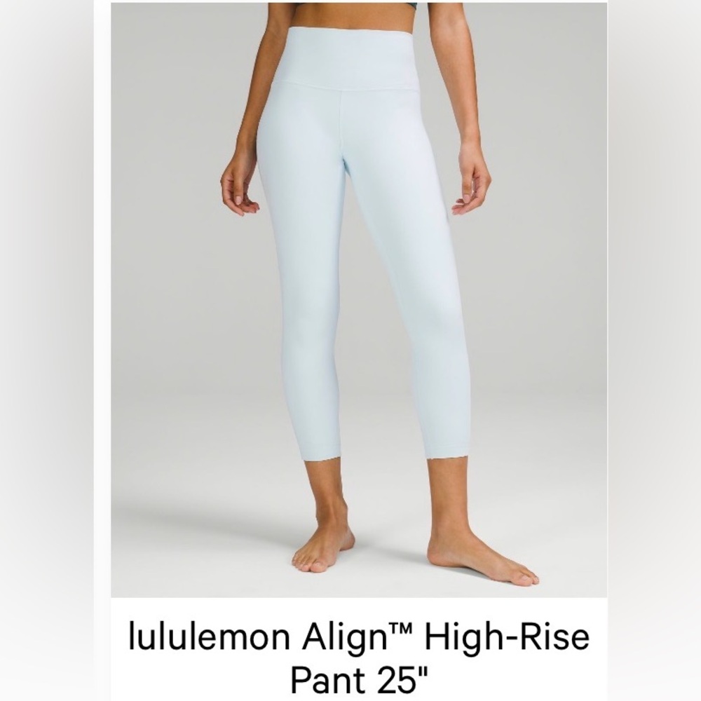 lululemon athletica powder blue align high rise 25” size 4